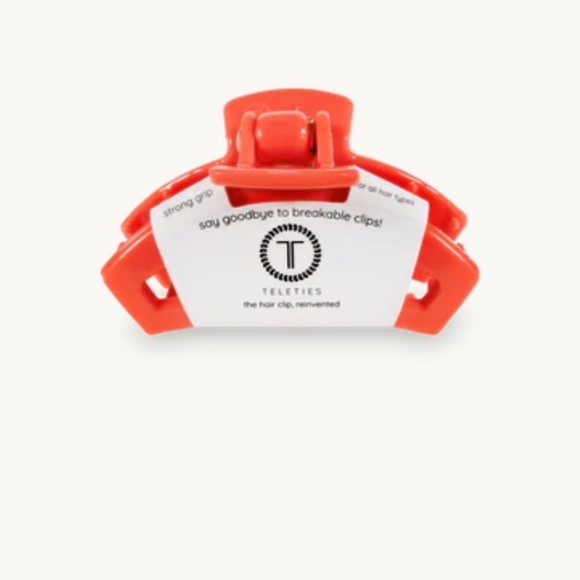 TELETIES Open Coral Tiny Hair Clip|Small Clip|Healthy Hair|Unbreakable| New - Picture 1 of 4